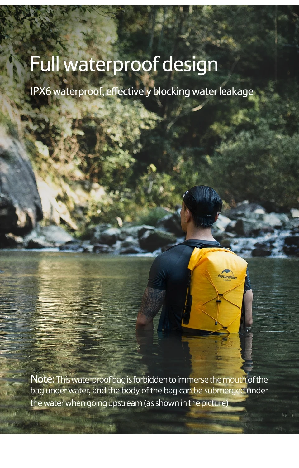 Naturehike Outdoor Waterproof Bag Wet & Dry Separation Outdoor Portable 20-40L Large Capacity Trail Bags Diving Backpack
