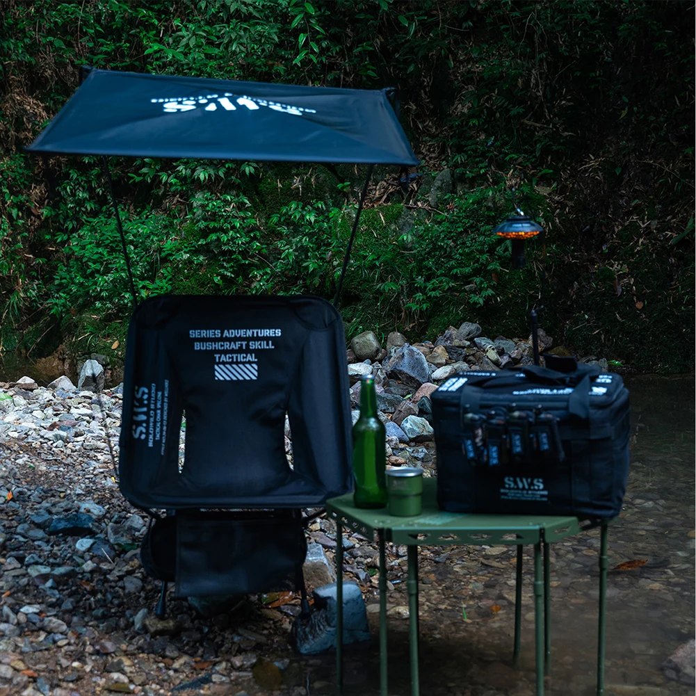 Lounge Chair Sunshade UV Protection Outdoor Moon Chair Awning Waterproof Camping Folding Canopy for Camping Fishing