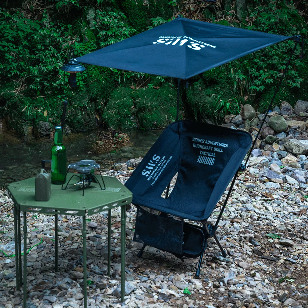 Lounge Chair Sunshade UV Protection Outdoor Moon Chair Awning Waterproof Camping Folding Canopy for Camping Fishing