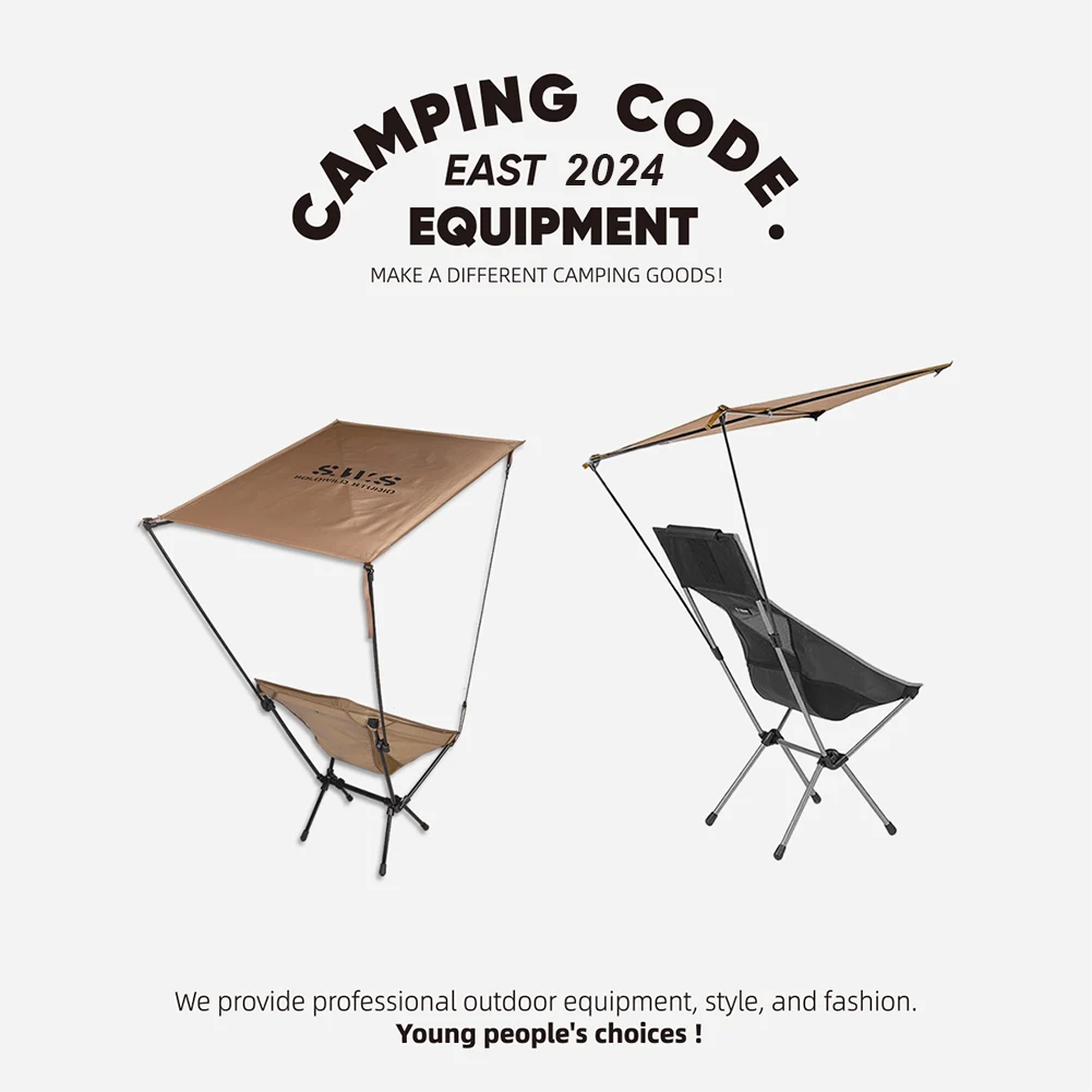 Lounge Chair Sunshade UV Protection Outdoor Moon Chair Awning Waterproof Camping Folding Canopy for Camping Fishing