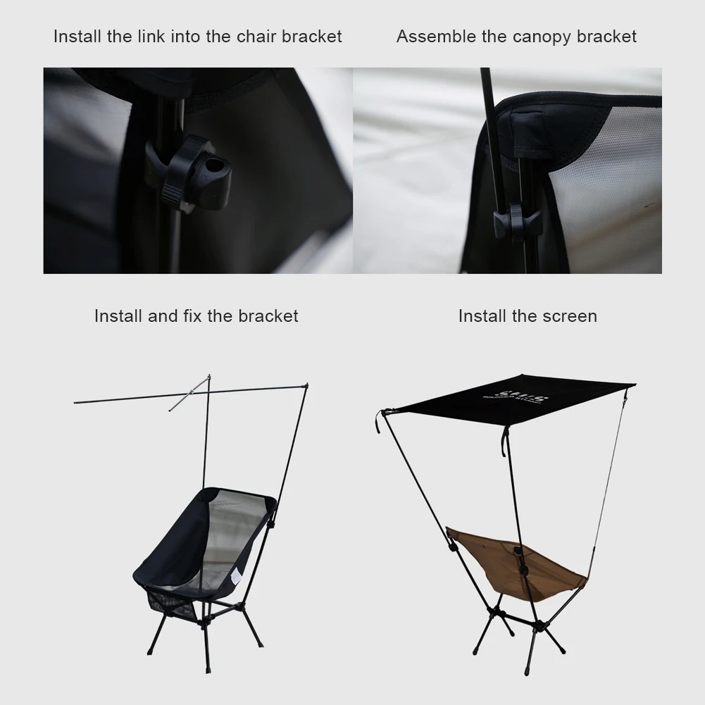 Lounge Chair Sunshade UV Protection Outdoor Moon Chair Awning Waterproof Camping Folding Canopy for Camping Fishing