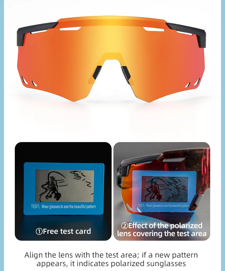 ROCKBROS Ultra-light Cycling Sunglasses Photochromic Polarized Large Frame Cycling Glasses HD Lens UV Protection Bicycle Goggles
