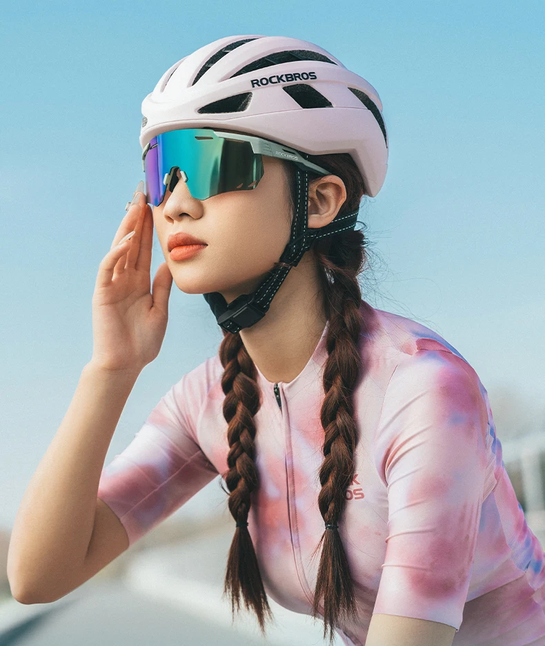 ROCKBROS Ultra-light Cycling Sunglasses Photochromic Polarized Large Frame Cycling Glasses HD Lens UV Protection Bicycle Goggles