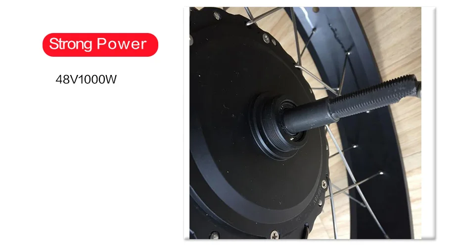 Snow Electric Bike Kit 48V 1000W Rear Brushless Gear Hub Motor Wheel 170MM 190MM Open Size 20“ 26“ Fat Tire for Snow EBike