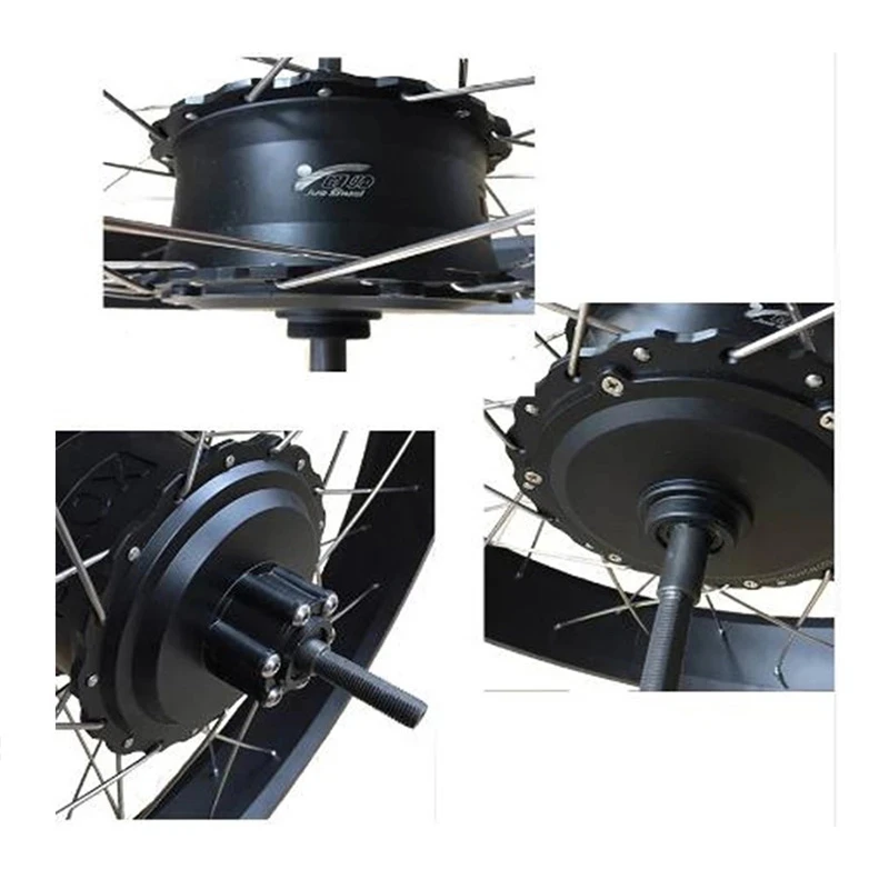 Snow Electric Bike Kit 48V 1000W Rear Brushless Gear Hub Motor Wheel 170MM 190MM Open Size 20“ 26“ Fat Tire for Snow EBike