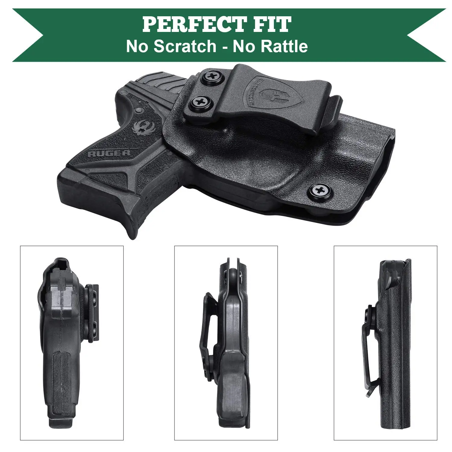 Ruger LCP II Holster IWB Kydex,Not Fit LCP .380 & LCP II .22 LR,Inside Waistband Concealed Carry, Adj. Cant Right/Left