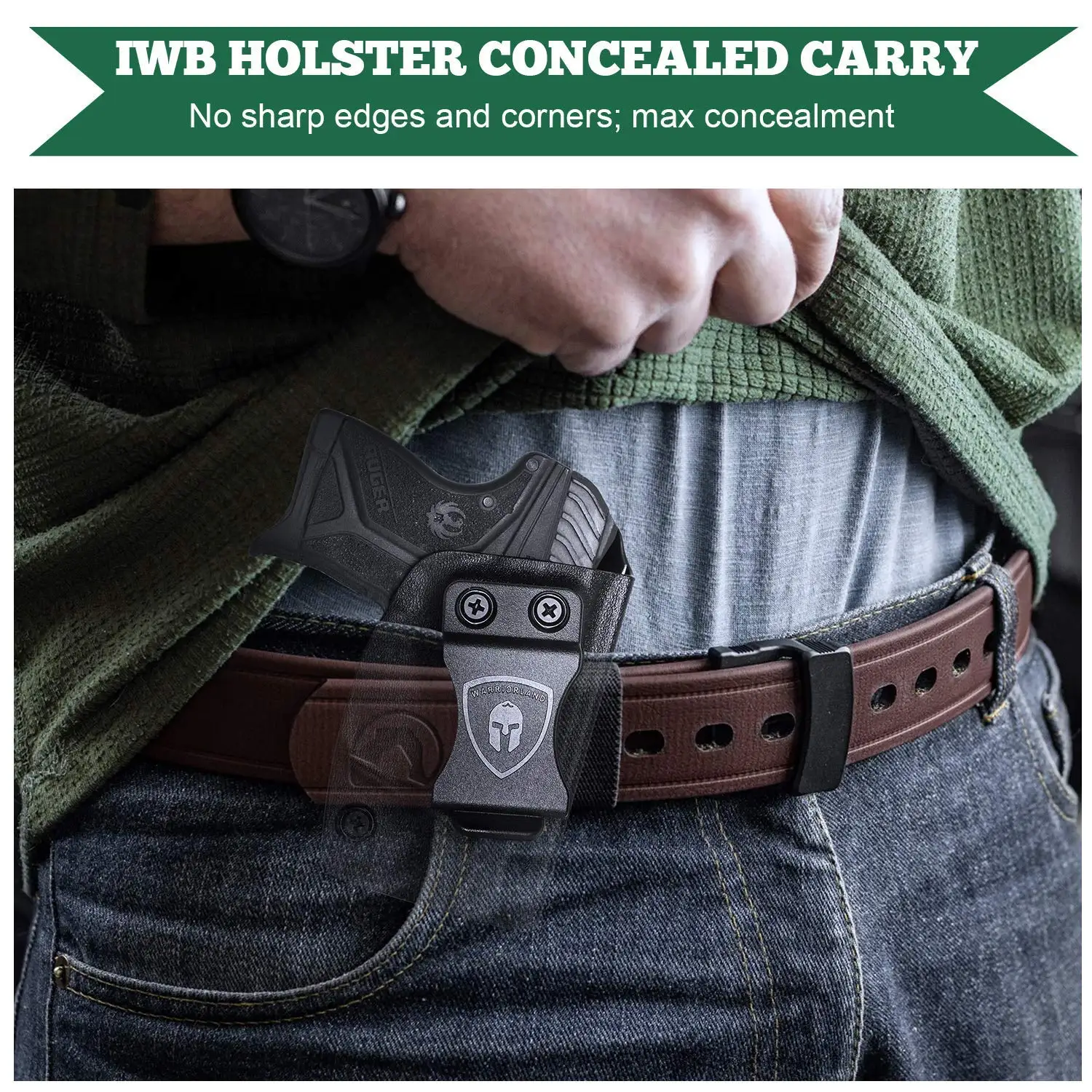 Ruger LCP II Holster IWB Kydex,Not Fit LCP .380 & LCP II .22 LR,Inside Waistband Concealed Carry, Adj. Cant Right/Left