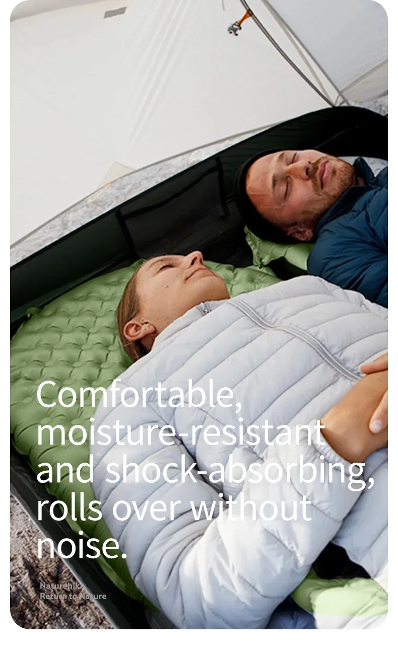 Naturehike 2024 New Camping Mattress 4.6 High R-Value Ultralight Folding Beach Air Sleeping Pad Outdoor Hiking Air Mattress