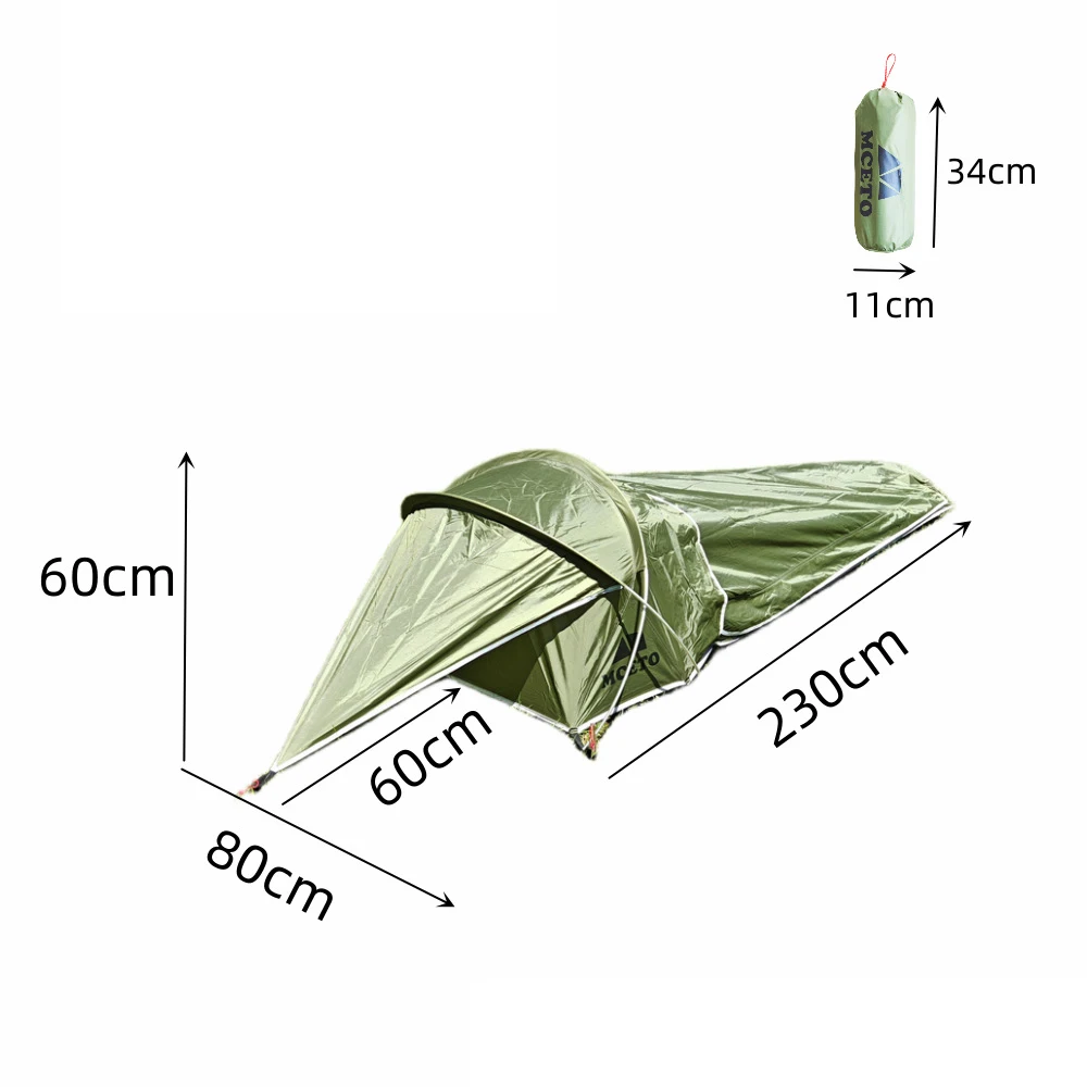 Ultralight Single Person Bivy Tent Waterproof 1 Man Tent for Outdoor Camping Hiking Backpacking Traveling Tent Camp Accessories