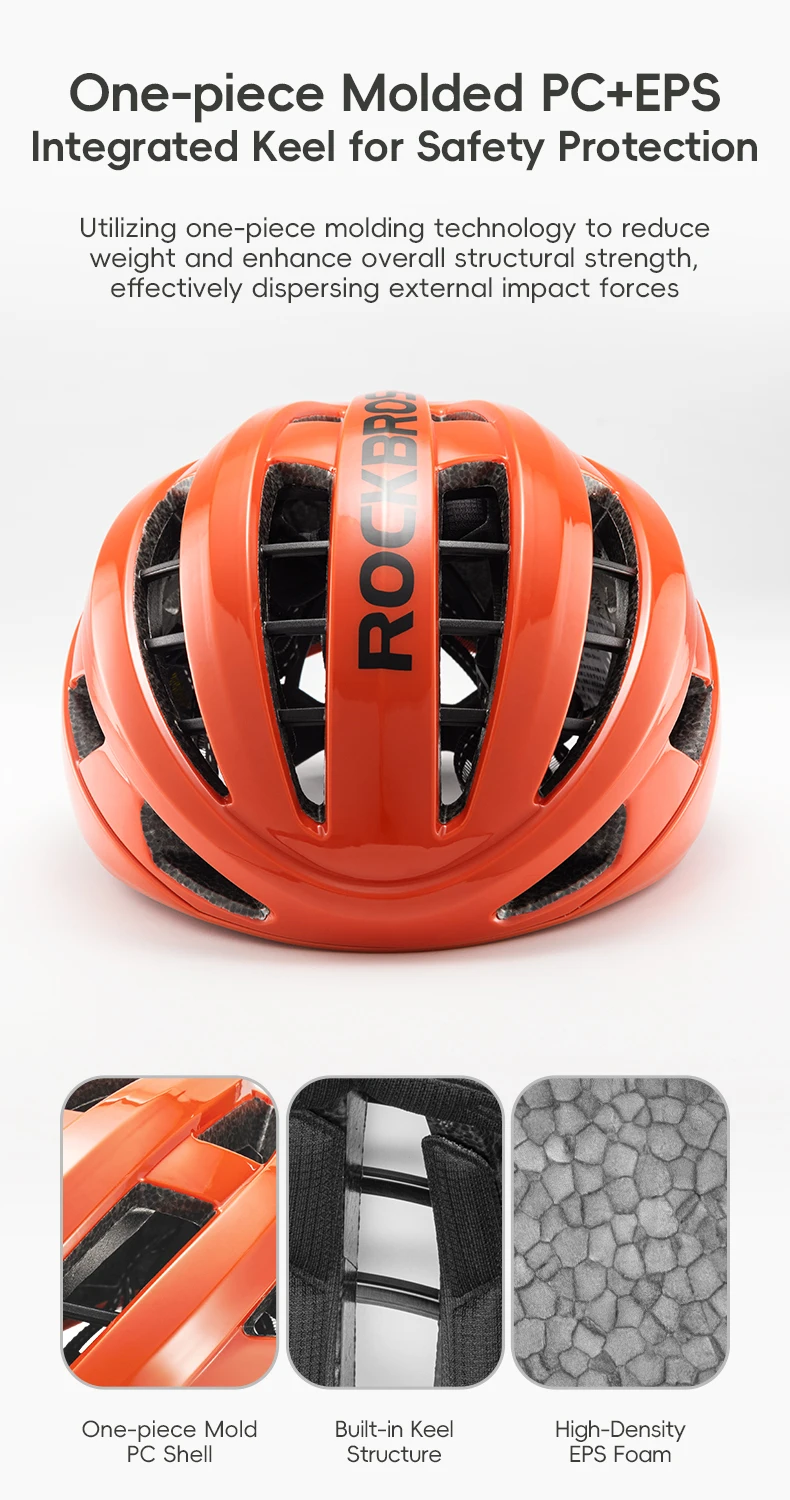 ROCKBROS Bicycle Helmet Adults MTB Road Bike Helmet Breathable Intergrally-molded Head Safety Men Women Cycling Helmet
