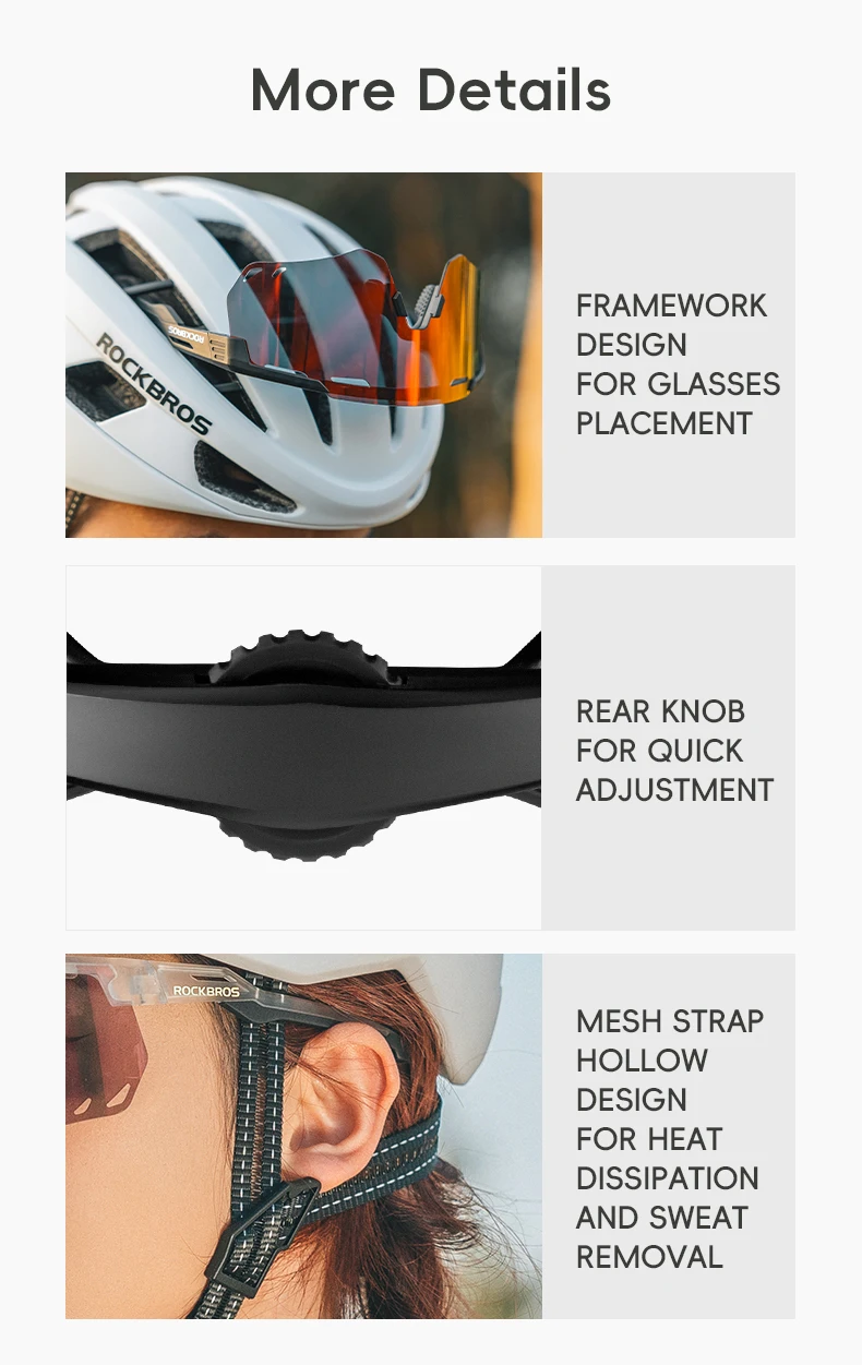 ROCKBROS Bicycle Helmet Adults MTB Road Bike Helmet Breathable Intergrally-molded Head Safety Men Women Cycling Helmet