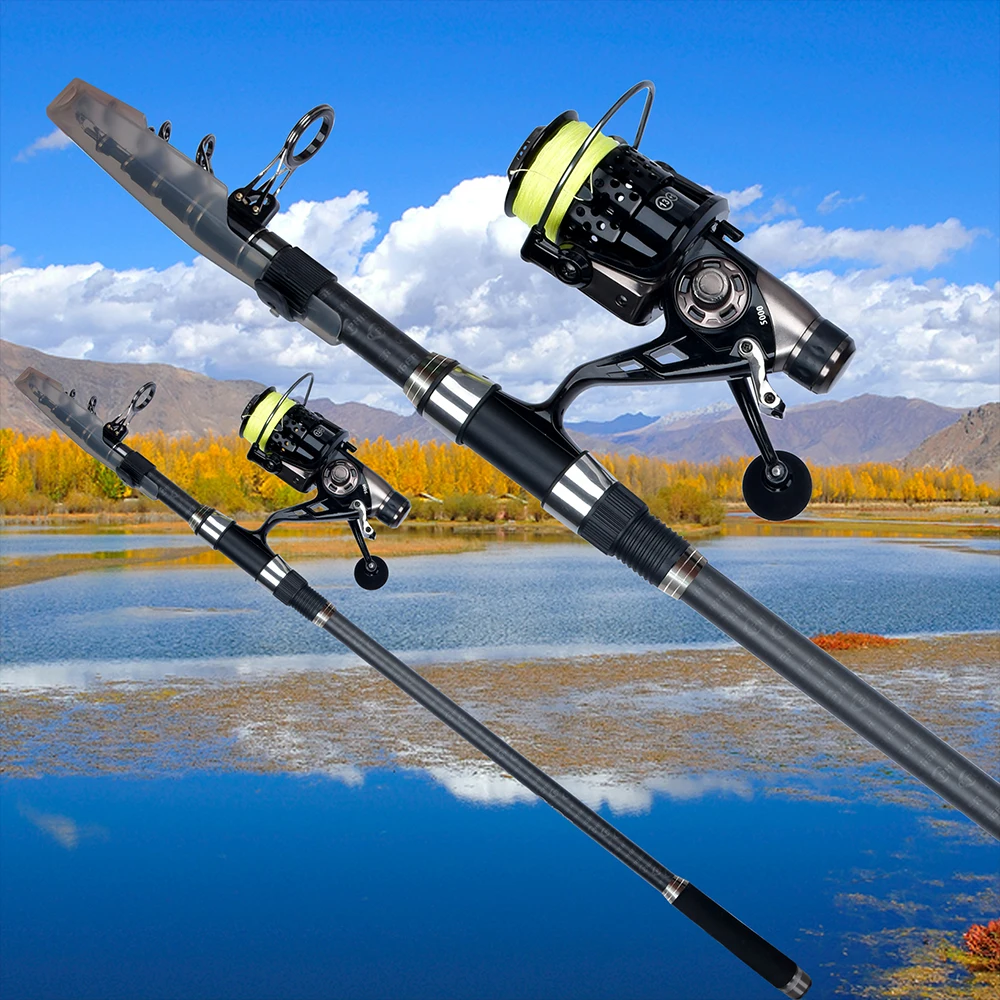 BIUTITU Telescopic Surf Spinning Rod 3.6/4.2/4.5/5.0/5.3m 30T Carbon 80-150g Surfcasting Shore Casting Fishing Pole PHISHGER