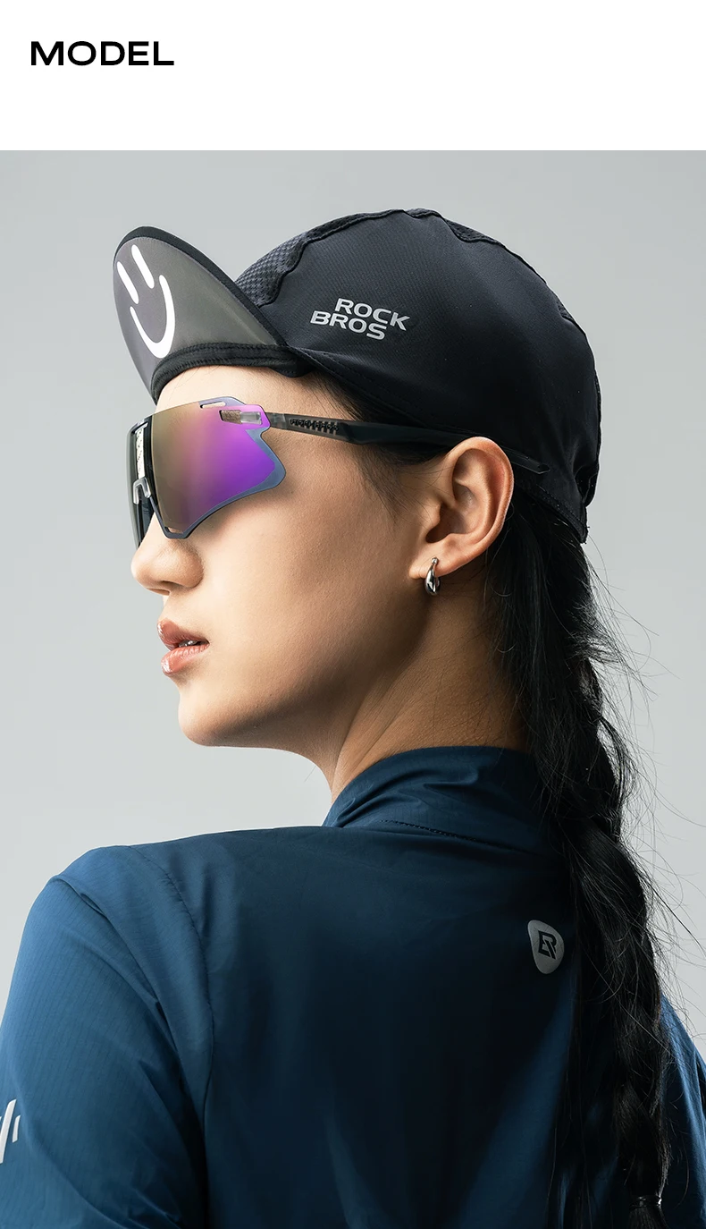 ROCKBROS Photochromic Cycling Glasses HD Curved Lens Ultra-Light Bicycle Glasses Outdoor Cycling Eyewear UV Protection Goggles