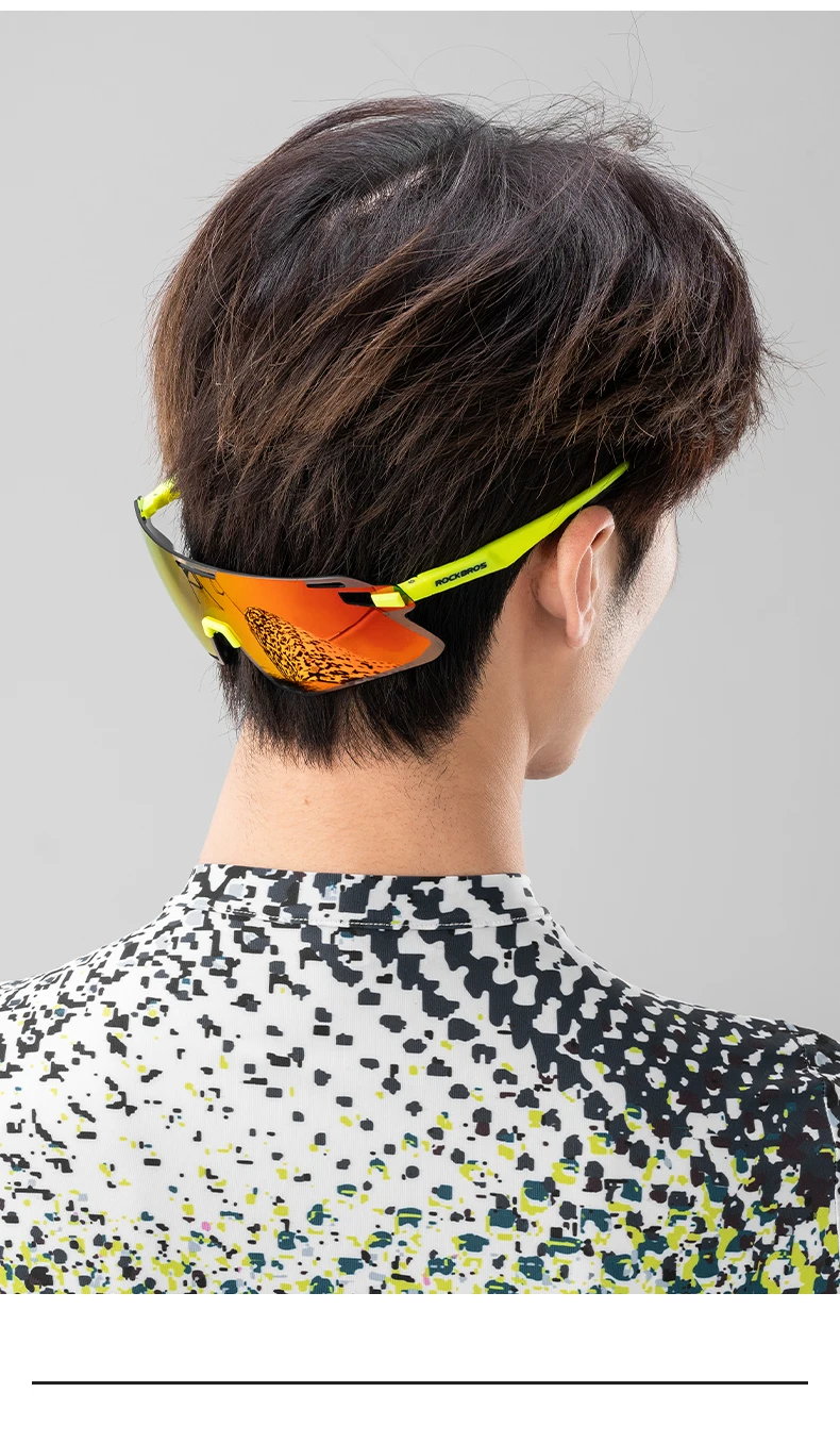 ROCKBROS Photochromic Cycling Glasses HD Curved Lens Ultra-Light Bicycle Glasses Outdoor Cycling Eyewear UV Protection Goggles