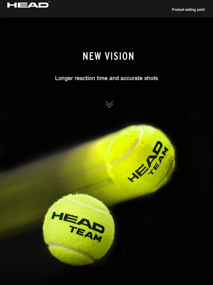 4pcs/lot HEAD Professional TEAM Pressure Tennis Ball Tennis Ball Match Training Ball Single Practice High Elasticity Resistant