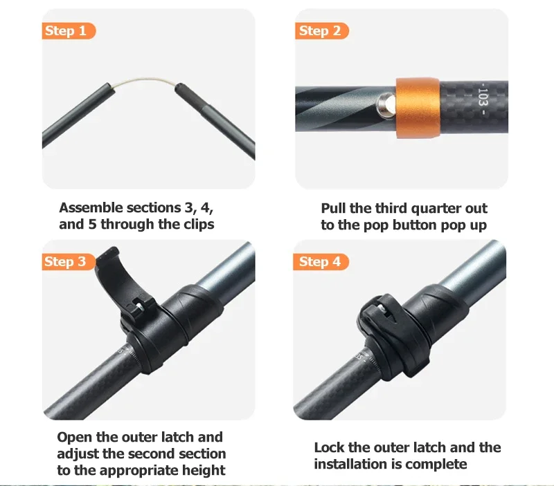 Naturehike Gale UL PRO Trekking Pole Carbon Fiber 7075 Aluminum Alloy Folding Stick Lightweight Outdoor Climbing Walking Sticks