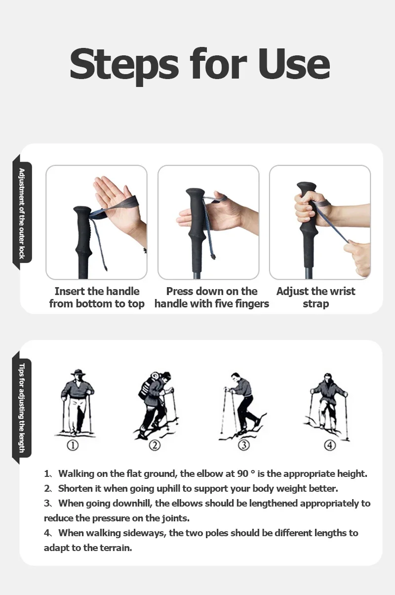 Naturehike Gale UL PRO Trekking Pole Carbon Fiber 7075 Aluminum Alloy Folding Stick Lightweight Outdoor Climbing Walking Sticks