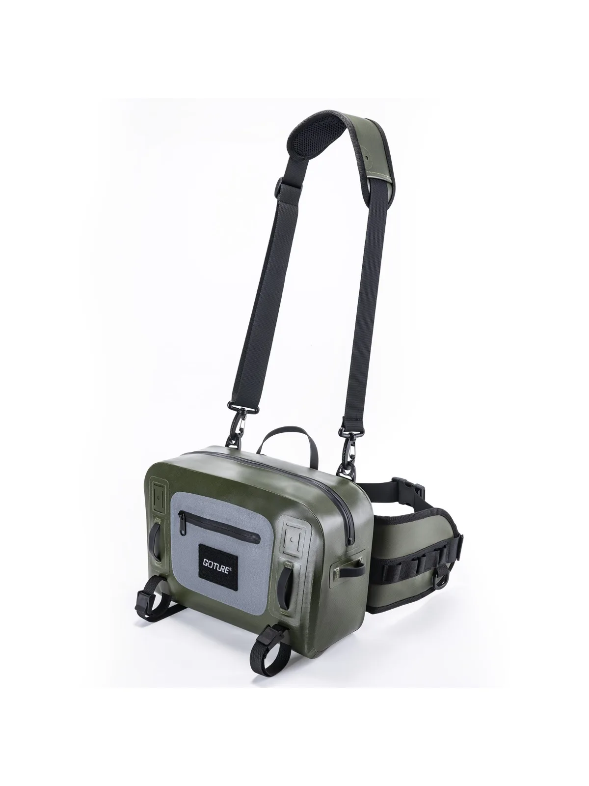 Goture Fishing Tackle Bag IPX8 Waterproof Multifunctional Halter Waist Pack Large Capacity Bag for Fly Fishing Outdoor Camping