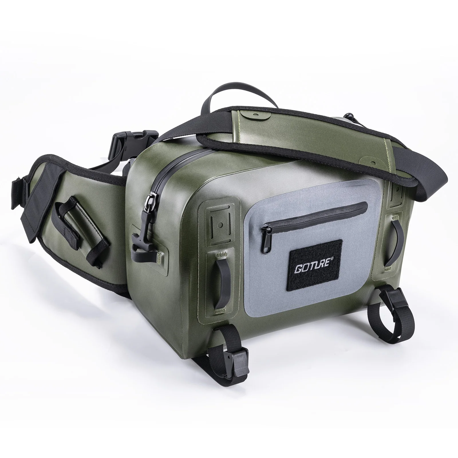 Goture Fishing Tackle Bag IPX8 Waterproof Multifunctional Halter Waist Pack Large Capacity Bag for Fly Fishing Outdoor Camping