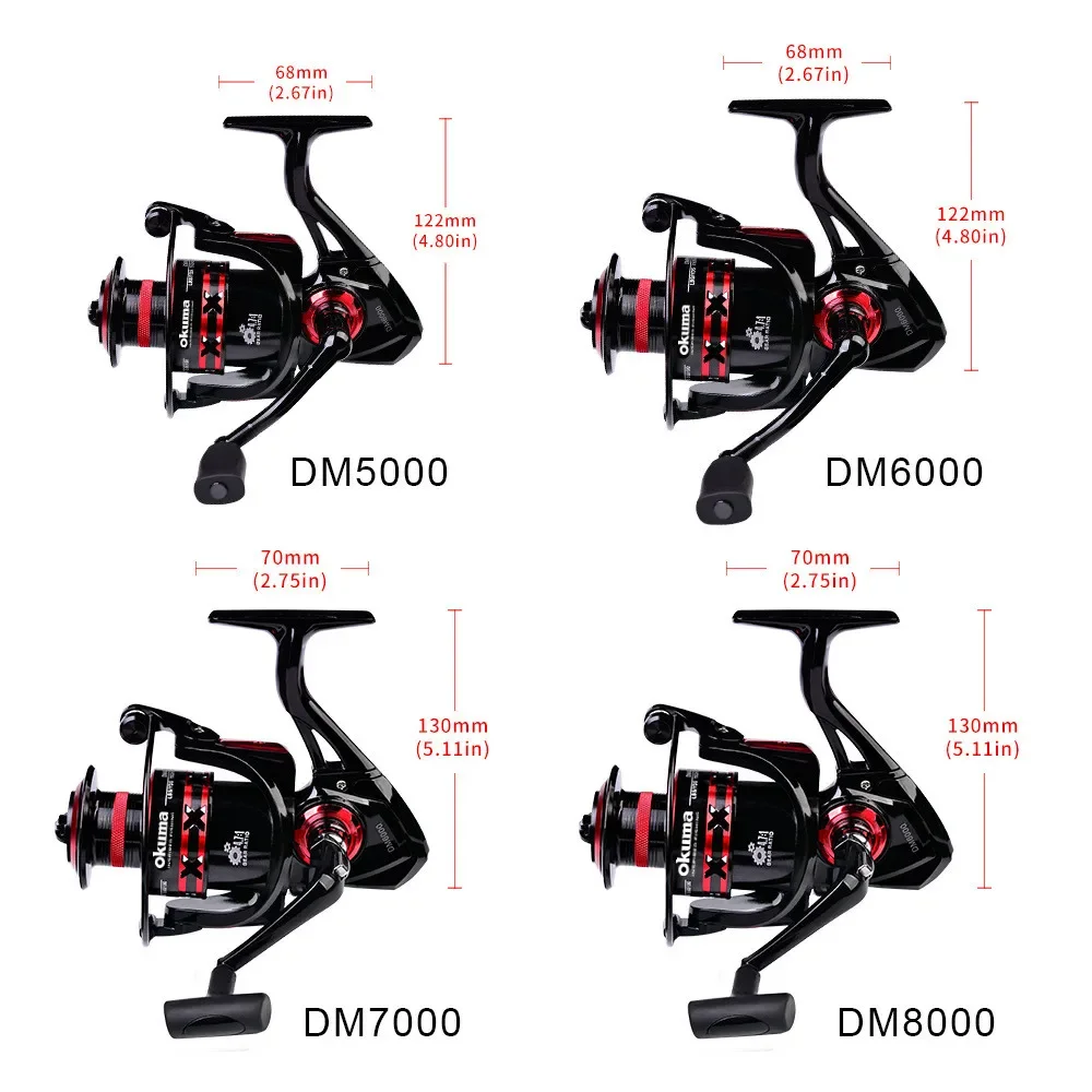 New OKUMA Rotary Fishing Reel 2+1BB 9KG-23KG Max Drag Is Suitable for All Water Bodies 1000-8000