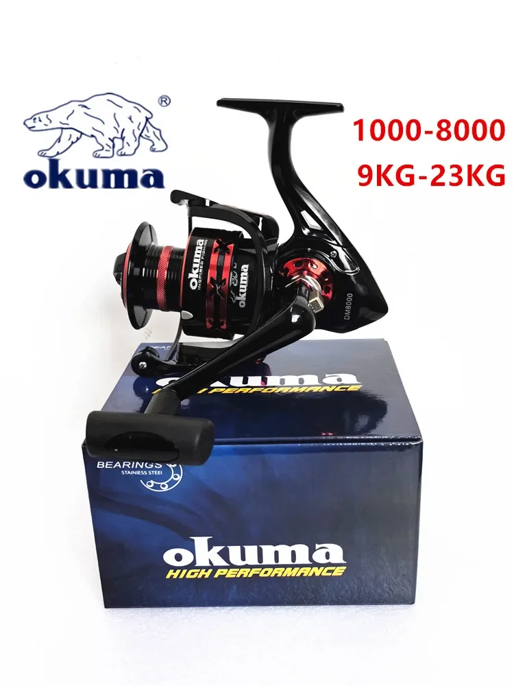 New OKUMA Rotary Fishing Reel 2+1BB 9KG-23KG Max Drag Is Suitable for All Water Bodies 1000-8000