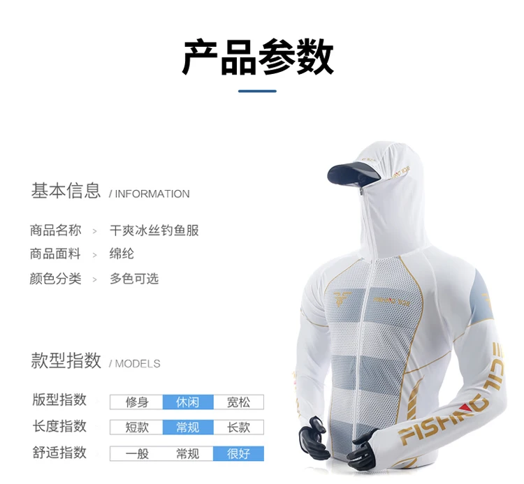 Men's High Quality Fishing Suit Summer Sun Protection Breathable Ice Silk Quick Dry Fishing Hoodie & Pants 2 Piece Set