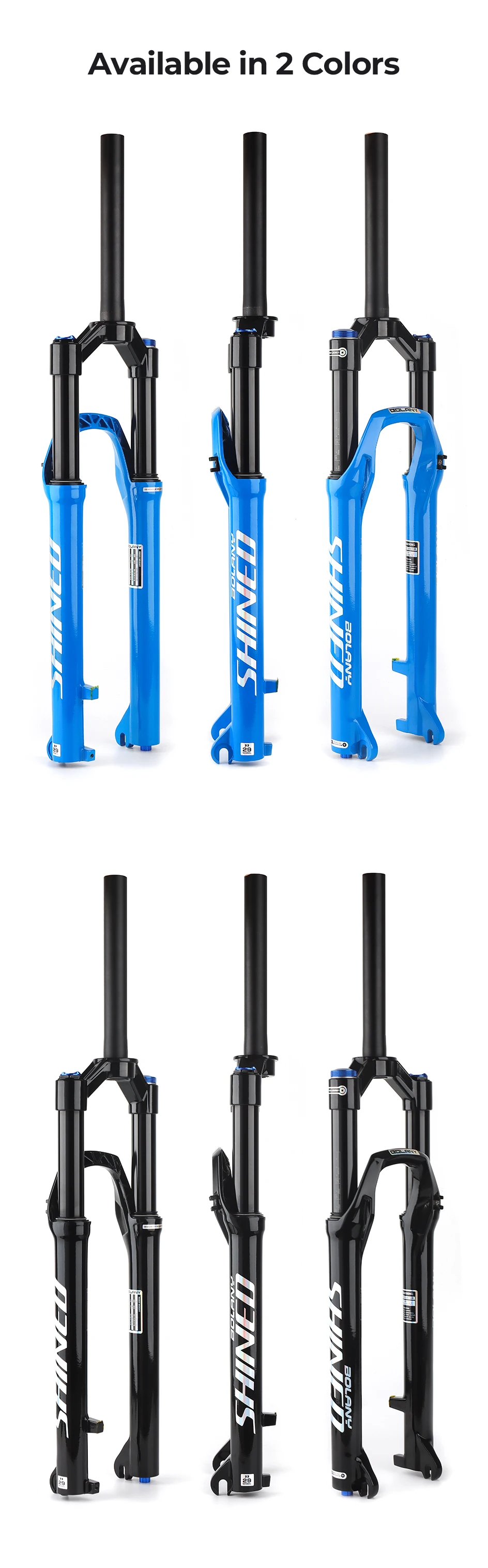 BOLANY MTB Air Fork 26 27.5 29Inch 120mm Travel Air Oil Suspension 9x100mm QR Lightweight Bike Fork R29 Bicycle Accessories Part