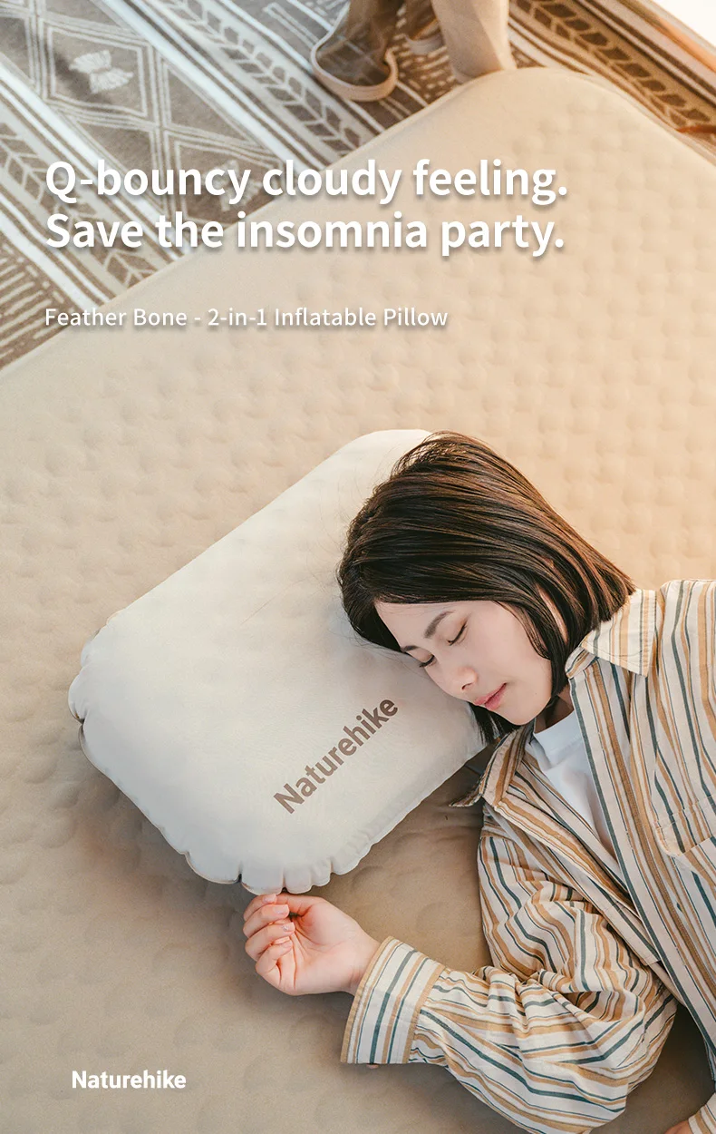 Naturehike Air Pillow Inflatable Pillow Foam Pillow 2 in 1 Waterproof Oilproof Stainproof Adjustable Soft Breathable Camp Travel