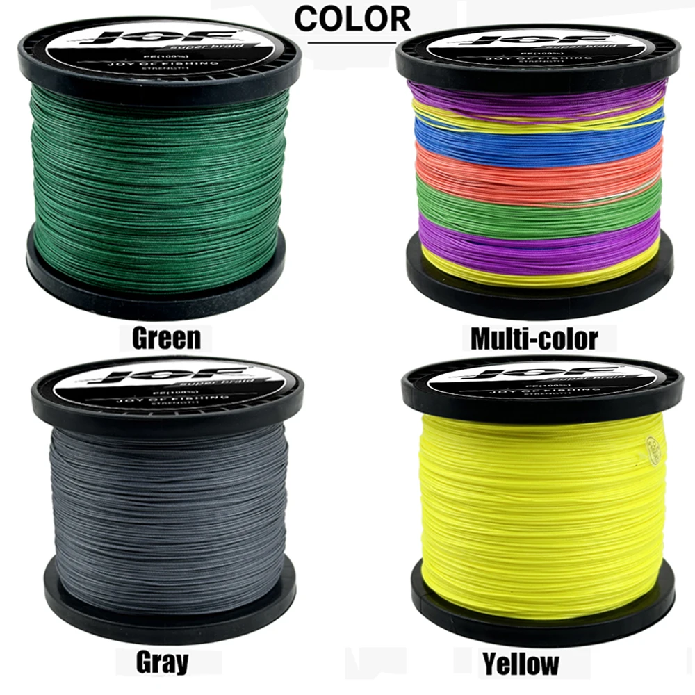 JOF 16 Strands Braided Fishing Line X16 Main Wire Abrasion Resistant Braid PE Lines Freshwater Saltwater Fishing Cord 10-90kg