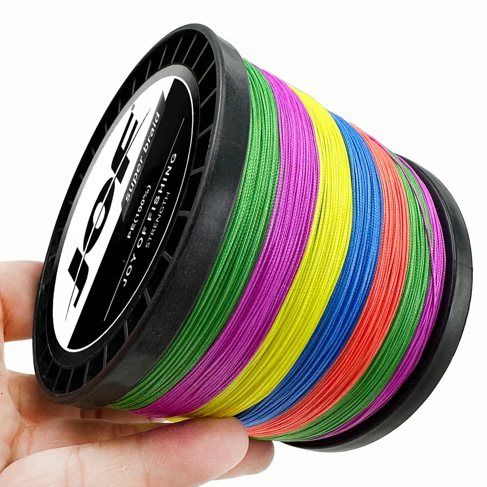 JOF 16 Strands Braided Fishing Line X16 Main Wire Abrasion Resistant Braid PE Lines Freshwater Saltwater Fishing Cord 10-90kg
