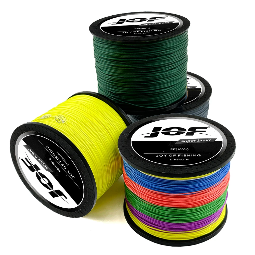 JOF 16 Strands Braided Fishing Line X16 Main Wire Abrasion Resistant Braid PE Lines Freshwater Saltwater Fishing Cord 10-90kg