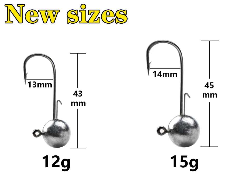 JYJ 1g 3g -20g Fishing rig jig head hook , For Soft Worm Lure Bass Fish Pesca Rockfish Pike Trout Accessories