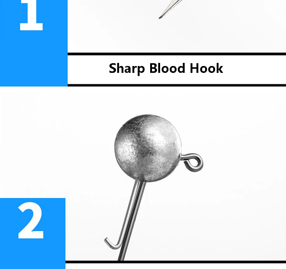 JYJ 1g 3g -20g Fishing rig jig head hook , For Soft Worm Lure Bass Fish Pesca Rockfish Pike Trout Accessories