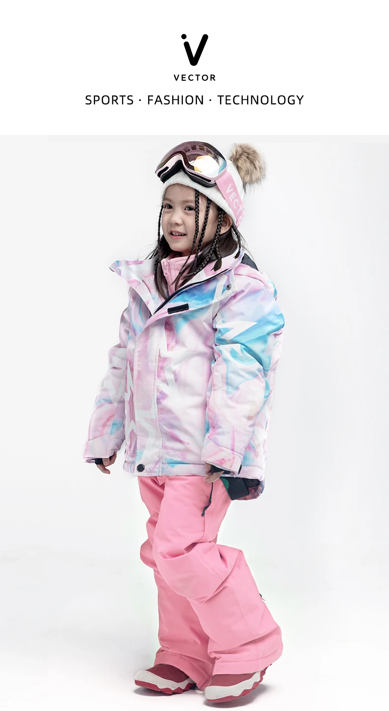 VECTOR Ski Pants Boys Girls Children Outdoor High-quality Windproof, Waterproof and Warm Snow Winter Ski Snowboard Pants Brand