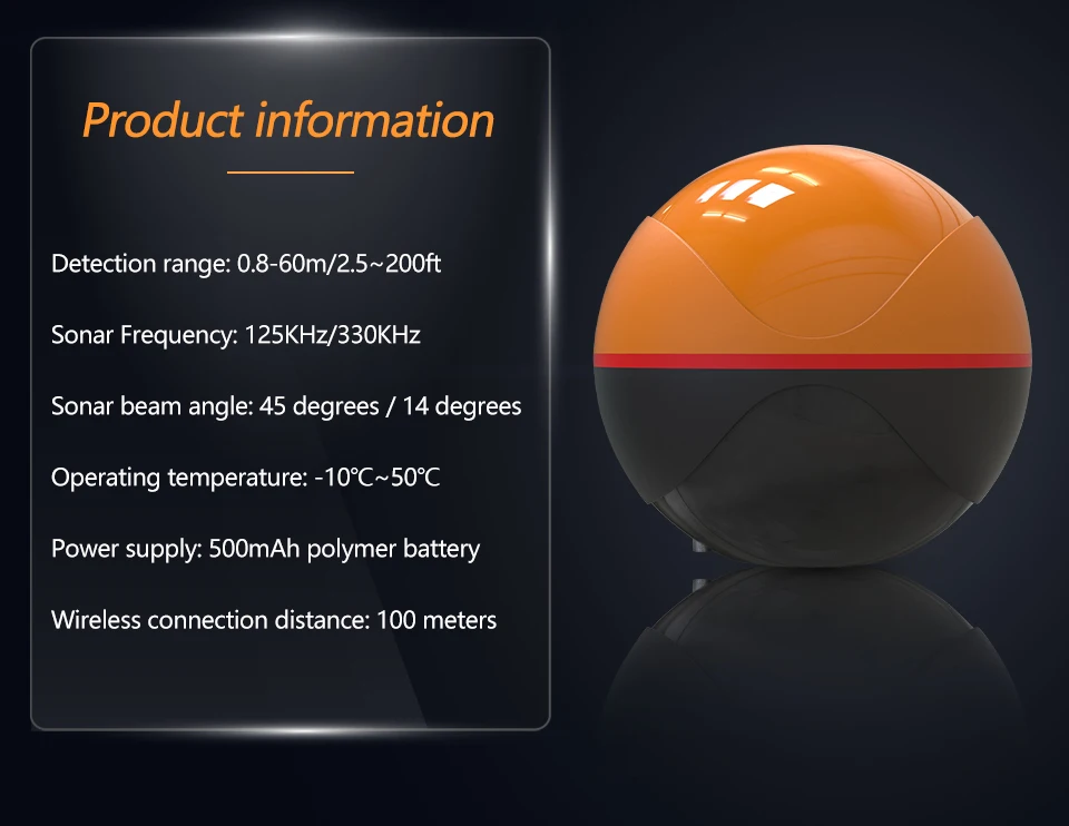 Erchang F68 WIFI Fish Finder 100M Wireless Fishing Sounder Echo Sounder Detect Finder Fishing for Lake Sea Fishing IOS& Android