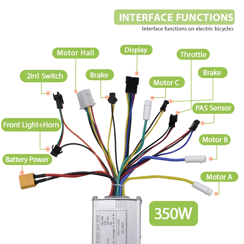 Electric Brushless Controller 350W 500W 800W 36V 48V Electric Bike for Scooter E-Bike Bicycle Accessories bike accessories