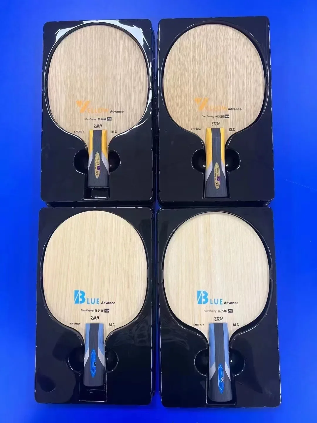 729 Friendship Yellow ALC Table Tennis Blade 5 Wood 2 AD Arylate Carbon Professional Ping Pong Blade Blue ALC Offensive