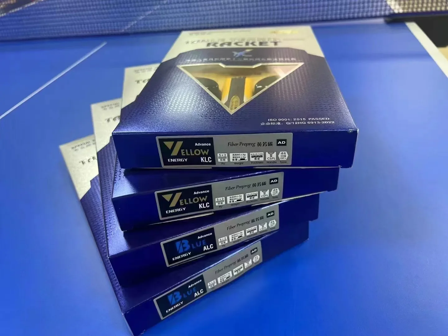 729 Friendship Yellow ALC Table Tennis Blade 5 Wood 2 AD Arylate Carbon Professional Ping Pong Blade Blue ALC Offensive