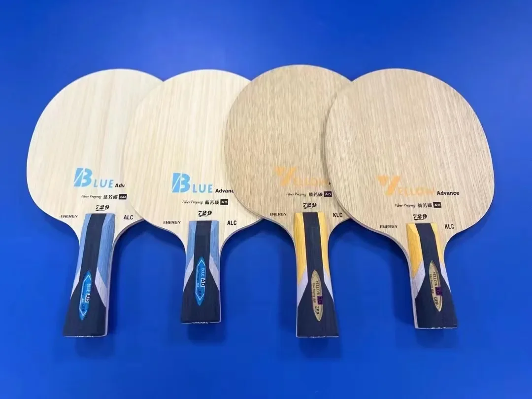 729 Friendship Yellow ALC Table Tennis Blade 5 Wood 2 AD Arylate Carbon Professional Ping Pong Blade Blue ALC Offensive