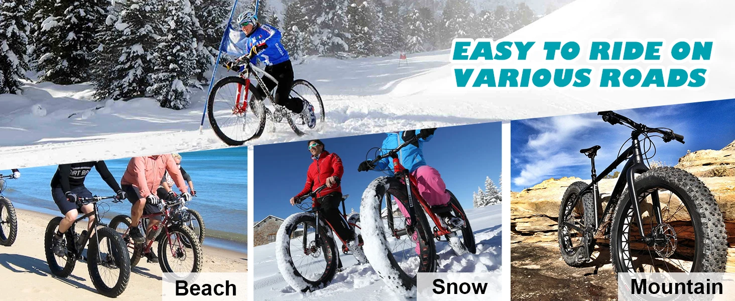 ZUKKA Fat Bike Tire 26' X3' (70-559) Compatible Replacement Bicycle Tire for Mountain Snow and Beach Bike