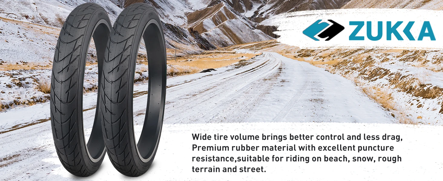 ZUKKA Fat Bike Tire 26' X3' (70-559) Compatible Replacement Bicycle Tire for Mountain Snow and Beach Bike