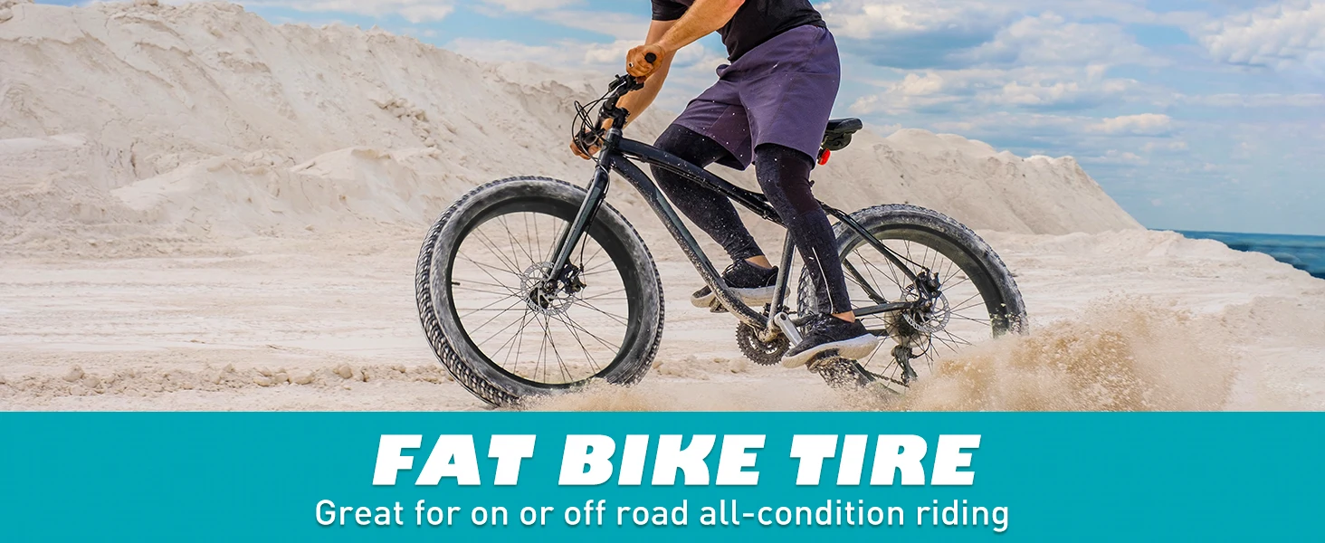 ZUKKA Fat Bike Tire 26' X3' (70-559) Compatible Replacement Bicycle Tire for Mountain Snow and Beach Bike