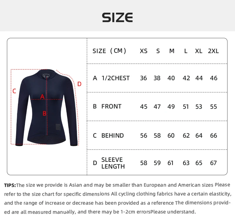 YKYWBIKE Women's Cycling Jersey Long Full Sleeve Breathable Road Bike Shirt Female Bicycle Jersey MTB Cycling Clothing