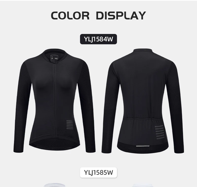 YKYWBIKE Women's Cycling Jersey Long Full Sleeve Breathable Road Bike Shirt Female Bicycle Jersey MTB Cycling Clothing