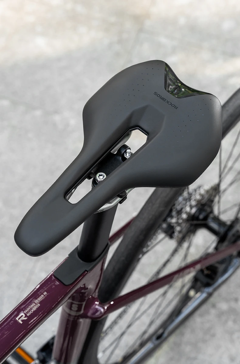 ROCKBROS Bicycle Saddle Ultralight Hollow Shock-Absorbing MTB Road Nylon Bike Saddle Comfortable Cycling Seat Parts PVC Leather