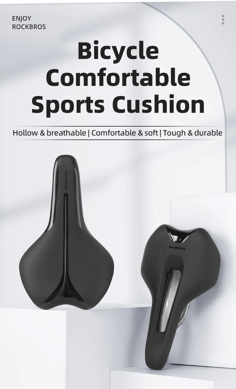 ROCKBROS Bicycle Saddle Ultralight Hollow Shock-Absorbing MTB Road Nylon Bike Saddle Comfortable Cycling Seat Parts PVC Leather