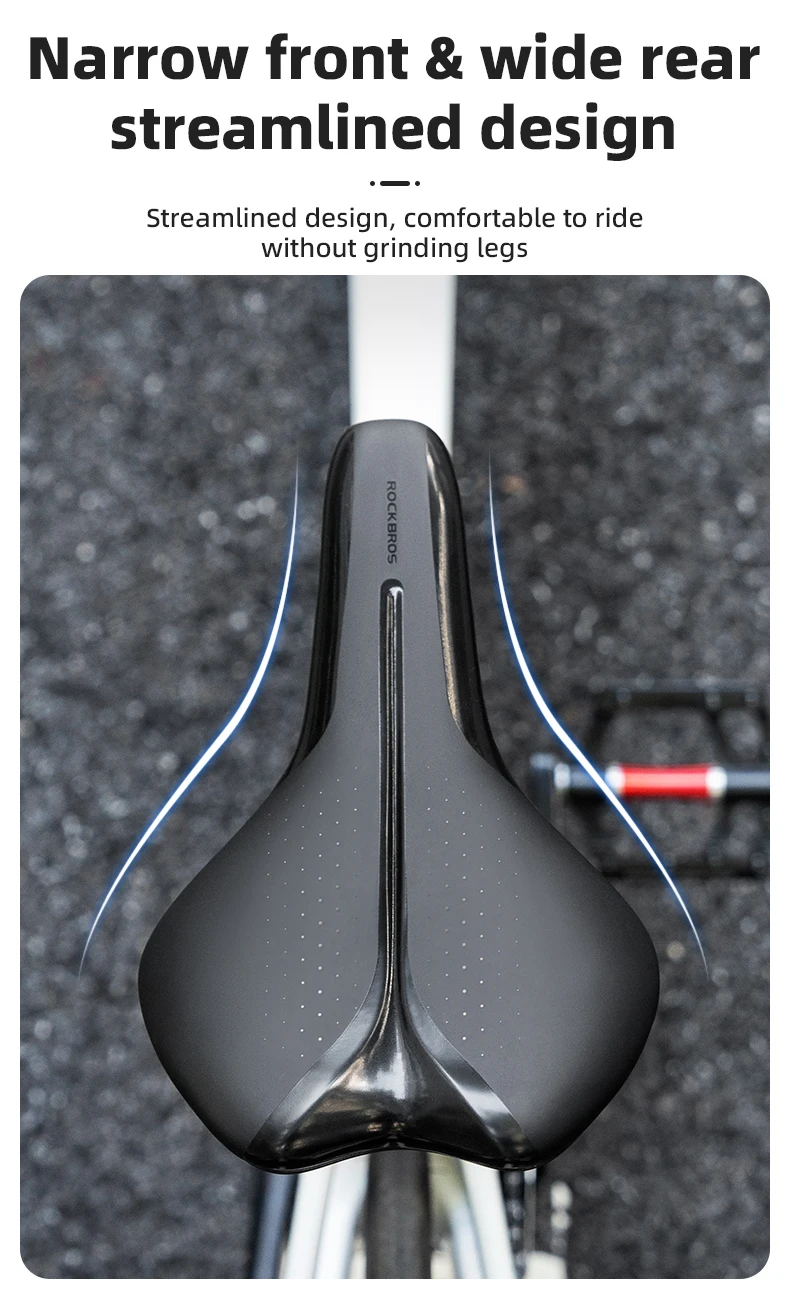 ROCKBROS Bicycle Saddle Ultralight Hollow Shock-Absorbing MTB Road Nylon Bike Saddle Comfortable Cycling Seat Parts PVC Leather