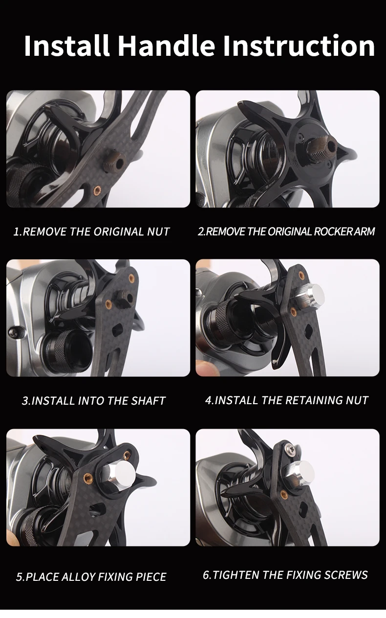 Kawa 1pc Fishing Reel Handle Carbon Fiber Materails Super Light Suit For Shi/D/Ab Series Casting Double Reel Handle AccessoryDIY