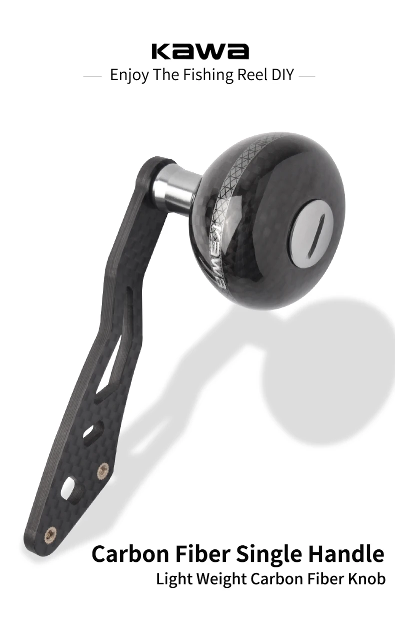 Kawa 1pc Fishing Reel Handle Carbon Fiber Materails Super Light Suit For Shi/D/Ab Series Casting Double Reel Handle AccessoryDIY