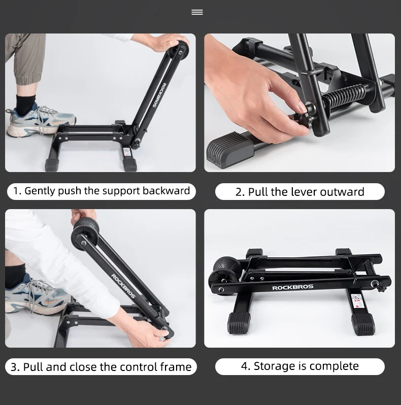 ROCKBROS Bicycle Parking Racks Foldable Indoor Floor Dispaly Stand MTB Road Bike Kick Stander Cycling Repair Support Holder Rack